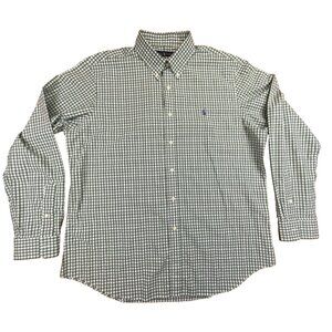 Ralph Lauren Shirt Mens XL Classic Fit Button Down Green Gingham Long Sleeve